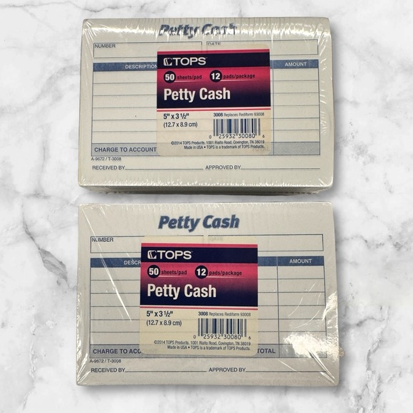 🔵 3/ $15 - Two Packages Petty Cash Slips - 12 books in each package (24 books) - Picture 1 of 4